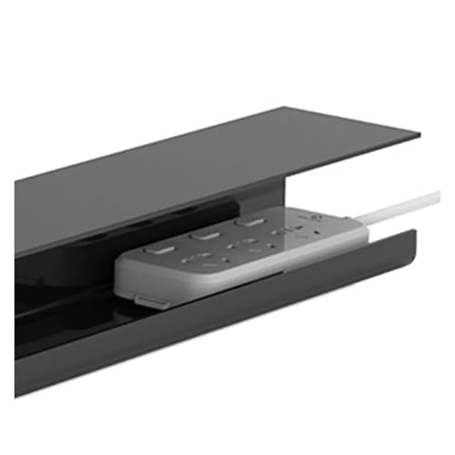 Bandeja para manejo de cables bajo escritorio, autoadhesiva, color negro, 40x10x9 cm miniatura 3
