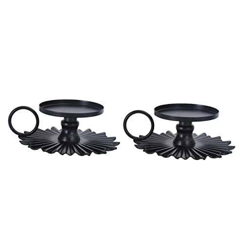 HOMOCONO Ventilador De Hierro De Mano 2pcs Diseñado Candelabros con Candelabros Decorativos