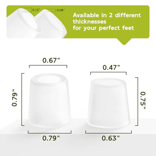 Image of Bukihome Silicone Toe Protectors - Silicone Open Pinky Toe Sleeves for Hammer Toes, Corns, Calluses, Blisters - Soft Gel Protector Toe Cushions for Pain Relief - 12 Count (6 Thick +6 Thin)
