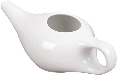 GoodsHealthShop Jala Neti Pot Porcelain Ceramic Neti Pot for Nasal Cleansing Sinus and Passages for Optimal Health (White)