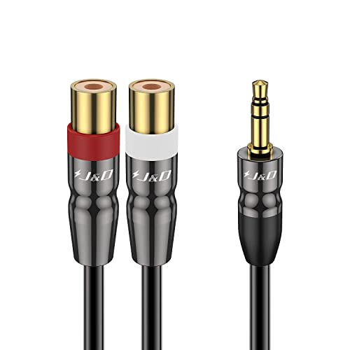 J&D 3.5 mm to Dual RCA Audio Cable, Heavy Duty