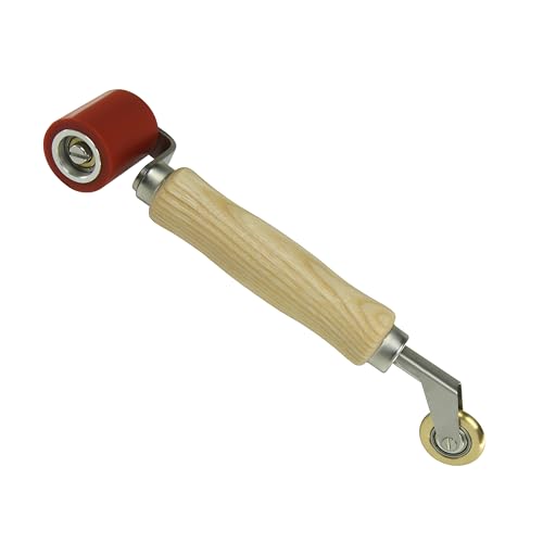 Image of Welding Handheld Roller,40mm Silicone Seam Roller with 6mm Brass Detail Penny Roller, Smoothing Seam Roller Tool for PVC/TPO/EPDM Single Ply Roofing Tape,Sound Deadening, Banner, Wallpaper etc.
