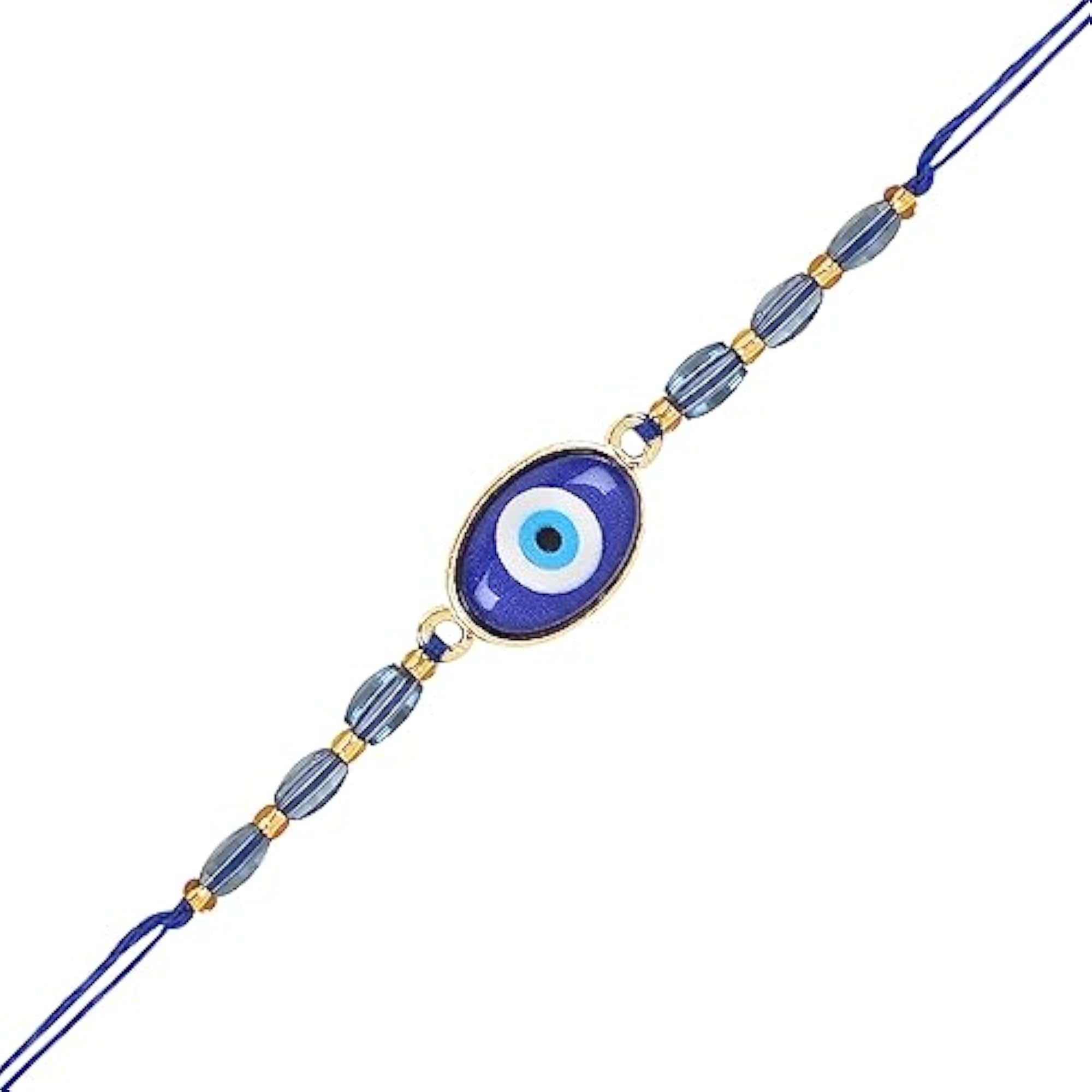 Hamsa Enamel Evil Eye Lumba Rakhi Set for Brother and Bhabhi