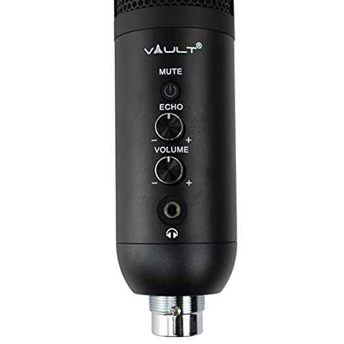 Image of VAULT UCM-FX USB Condenser Podcast Microphone Kit with Built in Headphone Out Volume /Gain Control and Mute Button for Gaming, Podcasting, Conference Calls, Recording, Singing and Dubbing