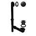 Westbrass 593144-62 Black 1-1/2" Tubular Tip Toe Bath Waste Drain Kit, Matte Black