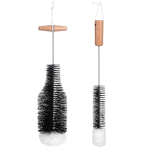 Zerodeko 2 Piezas Cepillo para Limpieza de chimeneas Kit de Limpieza Estufas de pellets Limpiador de Estufas de pellets Cepillo para Estufa de Tienda Cepillo de Chimenea de Madera Black