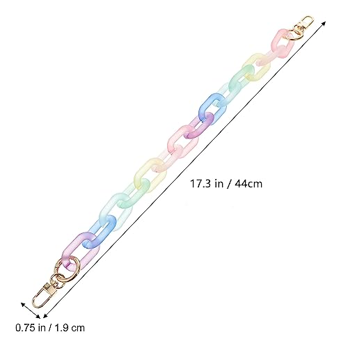 Colorful Acrylic Chain Strap, Acrylic Purse Chain Handle Rainbow Resin Handbag Strap Replacement Short Clutches Handles Crossbody Decoration Chains Accessory Charms (44CM)