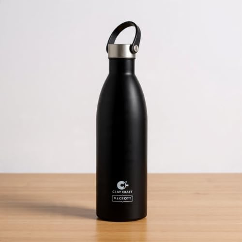 Image of CLAY CRAFT VACBOTT Mezo Double Walled|18 Hours Hot and 24 Hours Cold Vacuum Insulated|Flask Bottle 680ML, 1-Piece Bottles for Travelling|BPA-Free|Leak Proof|BIS Certified|1Year Limited Warranty