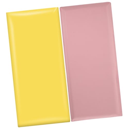 JUMPLAWN Pegatinas de Pared Acolchadas de PVC para Habitación Infantil, 2 Piezas Anti-colisión en Rosa y Amarillo para Proteger Guarderías y Habitaciones