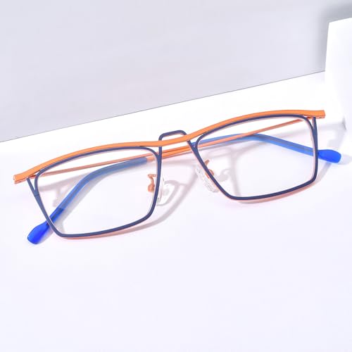 Image of FONEX Pure Titanium Glasses Frame Men Square Magnet Clip On Eyeglasses with Polarized Lens