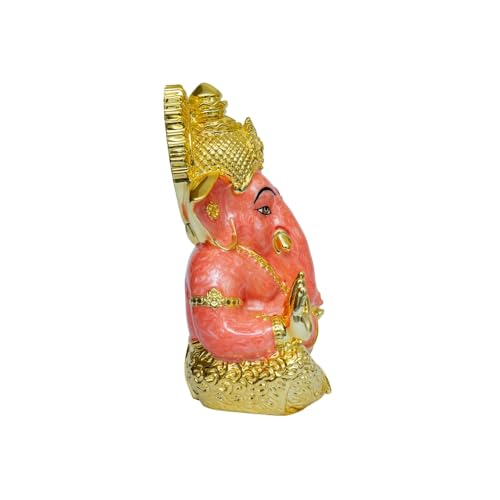 Image of Pearl Pink Mini Labdhi Ganesha Ganesh Ganpati Bappa Idol Statue murti for Car Dashboard, Home Decor, Office & Gifting | Height 3.3 Inch