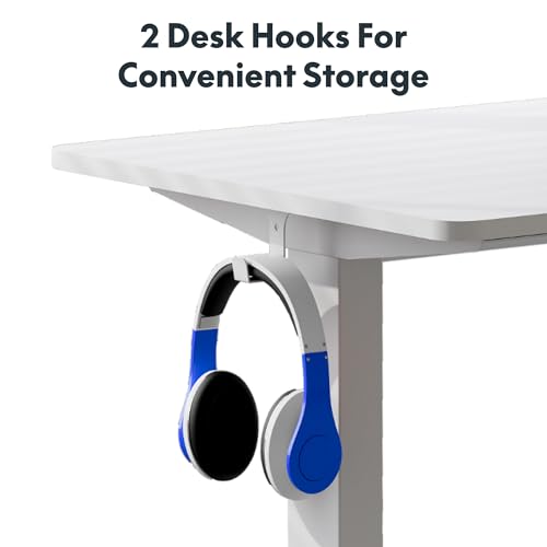 Image of FLEXISPOT 40 inchx24 inch Electric Standing Desk, White | One-Piece Desktop, 1 inch Thick Top, Height Adjustable, Stable Steel Frame, Home Office & Multi-Monitor Setup