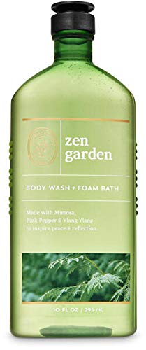 Bath and Body Works Aromatherapy Peace Zen Garden Body Wash Foam Bath 10 Ounce Full Size Shower Gel Mimosa Pink Pepper Ylang Ylang
