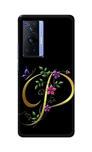 Image of Printed Hard Back Cover Case for Vivo X70 Pro Back Cover (Alphabet P) -1803