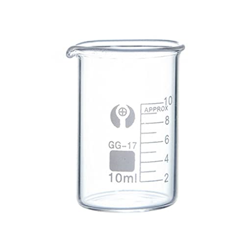 Kcopo Transparente Messbecher Set - 10ml Mini Labor Messzylinder Aus Glas - Laborglas Werkzeug 2 Stück