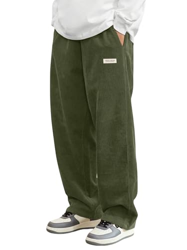 Image of ZAFUL Men's Corduroy Straight Leg Loose Fit Casual Pants