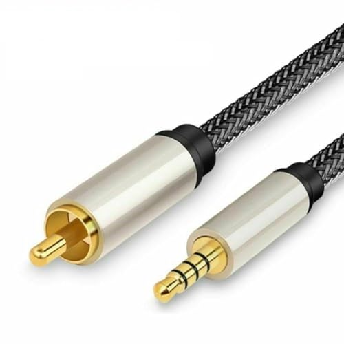 JoyousMall Cable de audio coaxial digital de 3,5 mm macho a SPDIF RCA, cable de video estéreo de cobre puro chapado en oro para HDTV TV Box, carcasa de aleación de zinc (1 m)