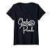 Womens Chucks and Pearls 2021 HBCU Black Girl Magic Blue Gift V-Neck T-Shirt