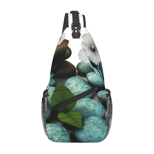 Bolso cruzado Cobblestone Zen Flowers para hombres y mujeres miniatura 1