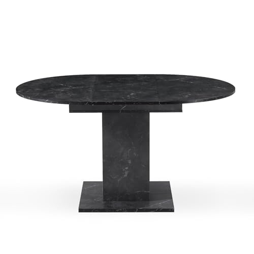 Table à manger extensible en bois marbré noir pour votre cuisine - 4