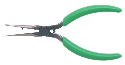 Xcelite Ln774512 Long Needle Nose Wiring And Pick-Up Plier With Serrated Jaw, 5-1/2 Length, 1-3/4" Jaw Length, Green Cushion Grip #TOP10