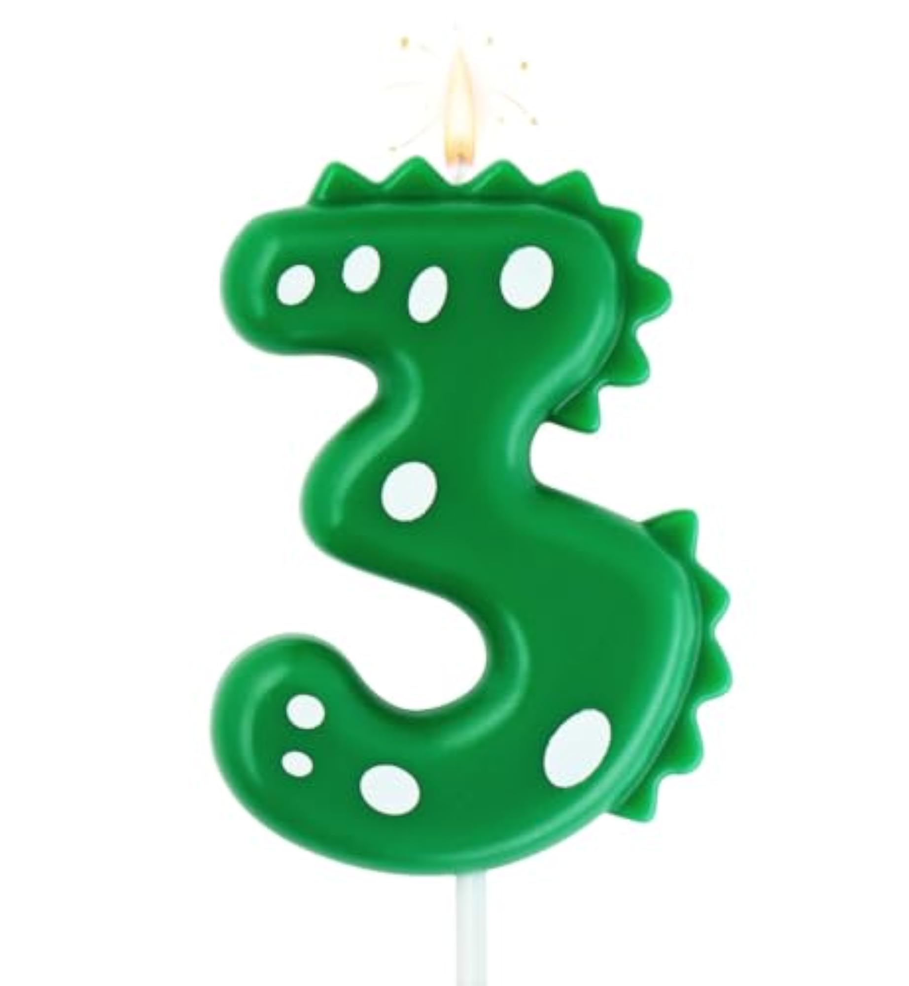 Green Dinosaur Birthday Cake Candle