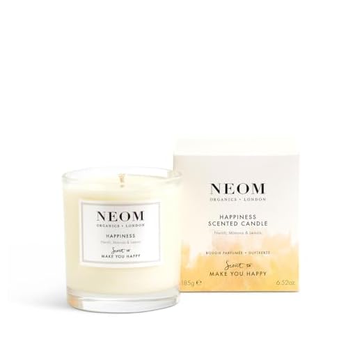 NEOM- Happiness Scented Candle, 3 Wick | Essential Oil Aromatherapy Candle | Neroli, Mimosa & Lemon | Scent to Make You Happy