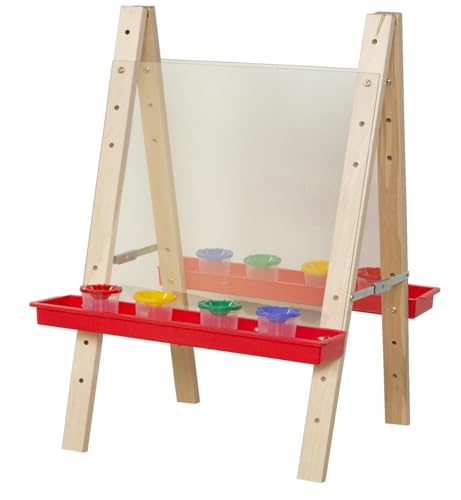 Wood Designs 17523 Tot Size Double Acrylic Easel – Wooden Preschool Art Easel, 36
