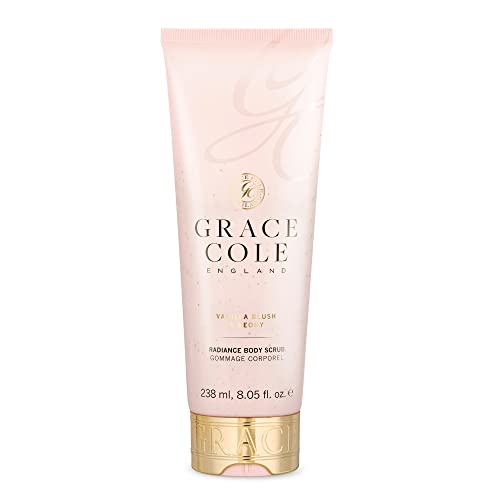 Grace Cole Vanilla Blush & Peony Body Scrub, Exfoliates and Leaves Skin Feeling Smooth and Looking Radiant, Locks in Moisture 238ml