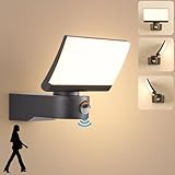 【Einfache Installation】Größe der Bewegungsmelder Wandleuchte : 17.2 x 18 x 17 cm, 3000 K warmweiß, 3350 Lumen, Leistung: 24 W, Lebensdauer: mehr als 50000 Stunden, kein häufiger Lampenwechsel erforderlich, Geld sparen. Das LED Aussenlampe Paket enthält die Bedienungsanleitung und Installationsteile, wir liefern Schrauben und Klemmblöcke, ohne komplizierte Verkabelung können Sie die Außenwandleuchten einfach von einer Person an der Wand installieren.