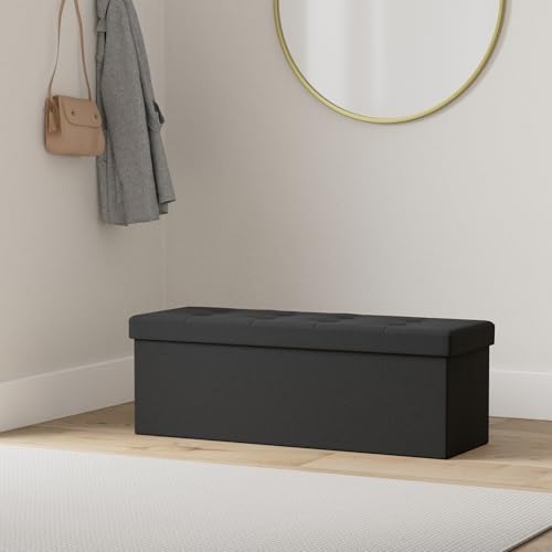 Lifetime Home 43 Inch Folding Storage Ottoman Bench For Living Room thumb #1