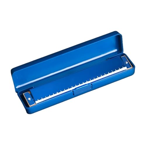 HYLQZAT Armonica per Adulti Armonica A Bocca A 24 Fori in Do per Principianti Adulti Esecuzione Polifonica(Blue)