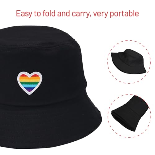 Image of Cotton Bucket Hat for Women Men Summer Travel Sun Beach Bucket Cap, Unisex Outdoor Fisherman Hat