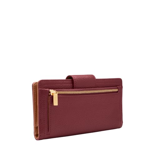 Image of Fossil Women's Logan Leather Wallet RFID Blocking Tab Clutch