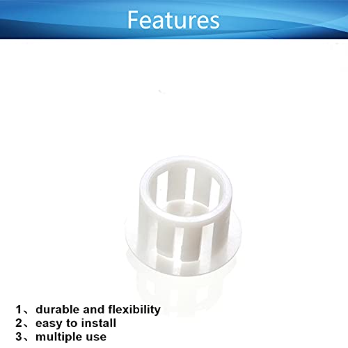 Image of Heyiarbeit 100pcs Hole Plugs 1 /2 inch / 13mm Nylon Plastic Round Snap in Type Locking Hole Tube Furniture Fencing Post Pipe Insert End Caps White Tone