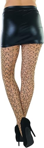 Image of ToBeInStyle Women's Strappy Zig Zag Lace Up Bandage Print Fashion Goth Tights