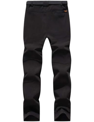 BenBoy Damen Wanderhose Wasserdicht Softshellhose Outdoorhose Winddicht Warm Gefüttert Winter Skihose Snowboardhose Trekkinghose,Schwarz,XS