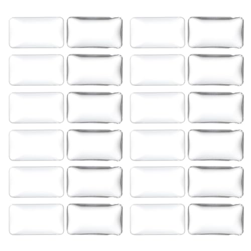 PATIKIL Transparent Glass Cabochons, 30Pcs 25x37mm Rectangle Glass Dome Tiles for Photo Pendant Jewelry Making Clear