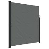 Pantalla de Privacidad Retractil - vidaXL Toldo Lateral Retráctil, Pantalla de Privacidad, Toldo Resistente al Agua Rayos UV, Toldo Lateral para Jardín Patio Balcón, Gris Antracita