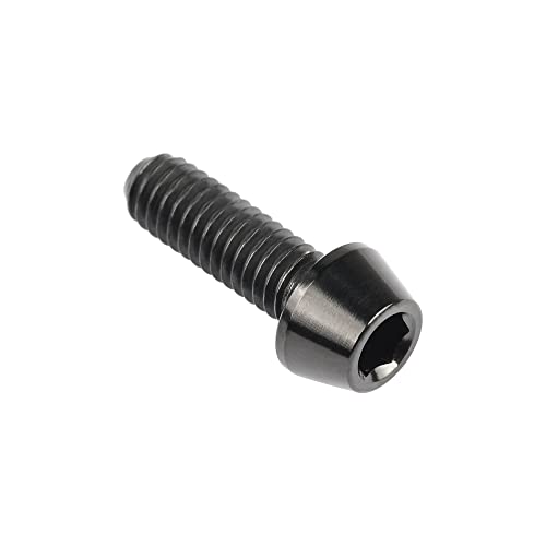 Image of Titanium Ti DIN912 M4 8 10 12 15 20mm Tapered Head Hex Bolts Bicycle Screws Pack of 6 (Black, M4x12mm)