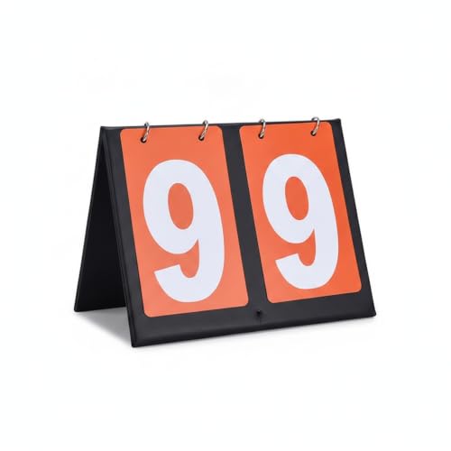 Syyavrrta PU Leather & ABS Manual Flip Scoreboard, Portable Sports Display for Table Tennis Basketball Badminton, 15.7 x 8.3 x 5.9 Inches