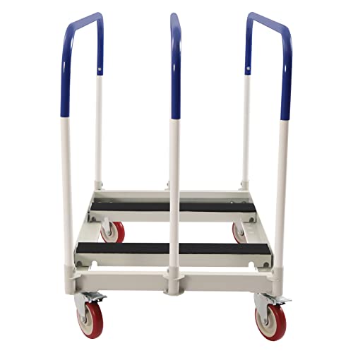 Steel Panel Truck Cart 1000lbs Capacity Trolley with Handles Heavy Duty Panel Truck with 4 Swivel Casters for Garage Factory Warehouse