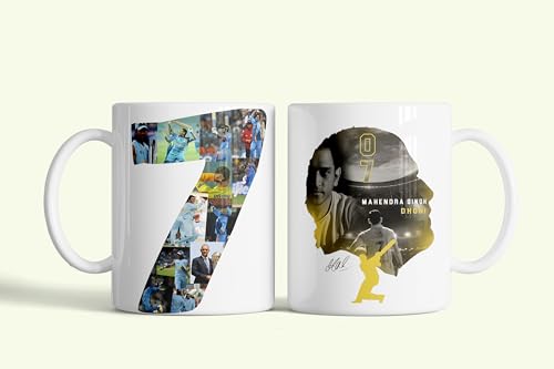 Image of TheGens MS Dhoni Ceramic Coffee Mug - Best Gift for Cricket Fans - MS Dhoni Printed Tea, Coffee Cup | 350 Milliliter