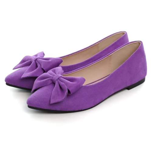 TN TANGNEST Women Classical Bowknot Flats Comfort Slip-on Pointed Toe Dress Shoes Walking Flats4