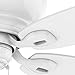 Casablanca 54 inch Indoor Ceiling Fan No Light - White Ceiling Fan without Light, Low Profile Mount, 5 Blades, For Bedroom, Living Room, or Kitchen, Pull Chain - Durant 54103, Snow White
