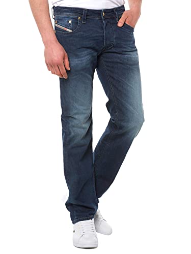 DIESEL Larkee-00c06q-0853r-30 Jean Droit, Denim Dark Blue, 30W / 32L Homme