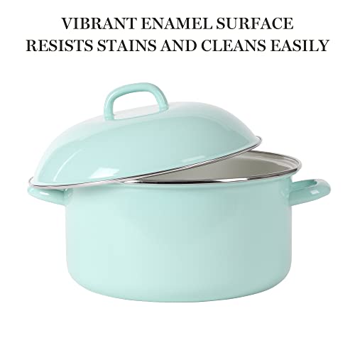 Martha Stewart Thayer 6.4-Quart Enamel On Steel Scratch Resistant Dutch Oven w/Lid - Martha Blue, Induction Safe by Martha Stewart - Image 3