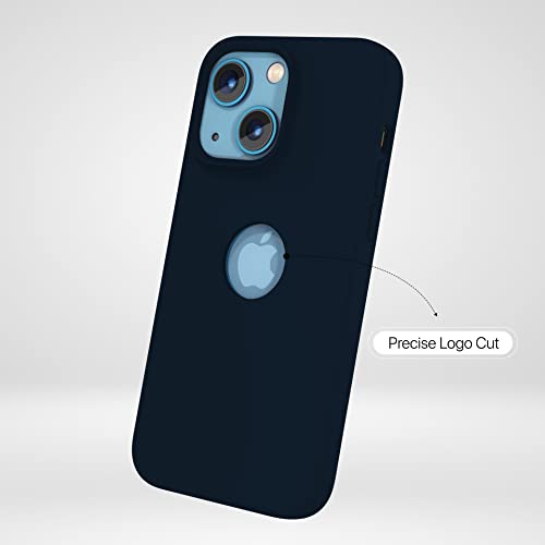 Image of Vaku Luxos Liquid Silicon Logo-Cut for iPhone 14 Plus Cover Case, Soft TPU, Shockproof, Scratch Resistant, 6 Feet Drop Protection, Compatible with iPhone 14 Plus Back Cover - Midnight Blue