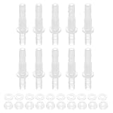 QUARKZMAN 10Stk Kunststoff Schlauchanschluss Fitting 1/4 x 1/4(6mm x 6mm) Durchführungsadapter Verbindungsstück Rohrverbinder Mit M8 Mutter Und Unterlegscheibe Für Aquarium Luft