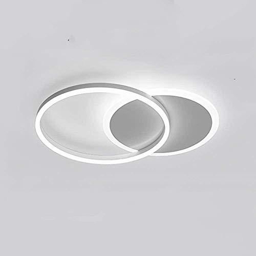 Lámpara de techo de acrílico redonda LED diseño moderno cocina dormitorio comedor lámpara de techo iluminación se puede atenuar de forma remota 3000k ~ 6000k (Blanco, 2Q) Cover